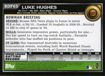 2010 Bowman Draft Picks & Prospects #BDP65 Luke Hughes  Back