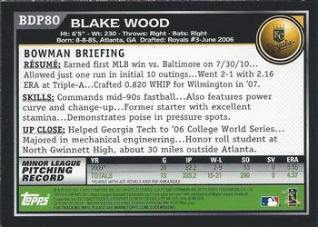 2010 Bowman Draft Picks & Prospects #BDP80 Blake Wood  Back