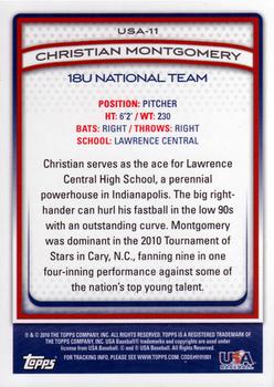 2010 Topps USA Baseball #USA-11 Christian Montgomery  Back