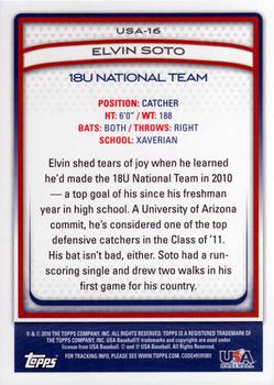 2010 Topps USA Baseball #USA-16 Elvin Soto  Back