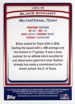 2010 Topps USA Baseball #USA-18 Blake Swihart  Back