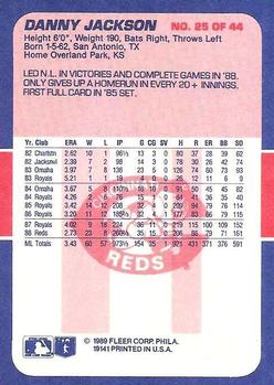 1989 Fleer Baseball's Exciting Stars #25 Danny Jackson Back