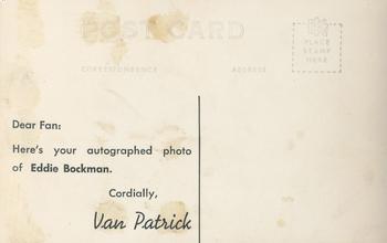 1947 Cleveland Indians Van Patrick Postcards #NNO Eddie Bockman Back