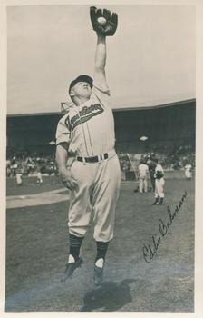 1947 Cleveland Indians Van Patrick Postcards #NNO Eddie Bockman Front