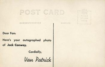 1947 Cleveland Indians Van Patrick Postcards #NNO Jack Conway Back