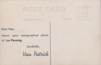 1947 Cleveland Indians Van Patrick Postcards #NNO Les Fleming Back