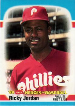 1989 Fleer Heroes of Baseball #25 Ricky Jordan Front