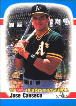 1989 Fleer Heroes of Baseball #5 Jose Canseco Front
