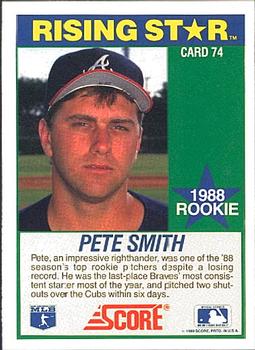 1989 Score Hottest 100 Rising Stars #74 Pete Smith Back