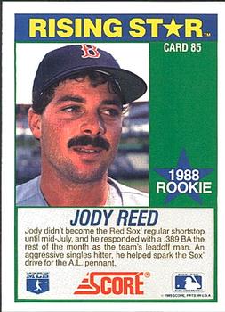 1989 Score Hottest 100 Rising Stars #85 Jody Reed Back