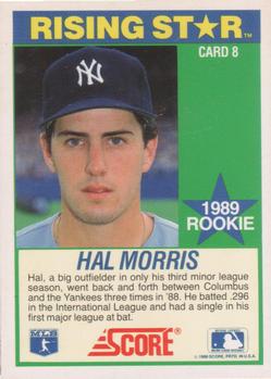 1989 Score Hottest 100 Rising Stars #8 Hal Morris Back