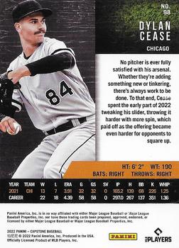 2022 Panini Capstone #98 Dylan Cease Back