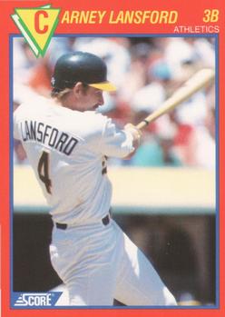 1989 Score Baseball's 100 Hottest Players #12 Carney Lansford Front