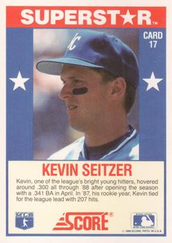 1989 Score Baseball's 100 Hottest Players #17 Kevin Seitzer Back