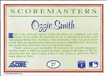 1989 Score Scoremasters #27 Ozzie Smith Back