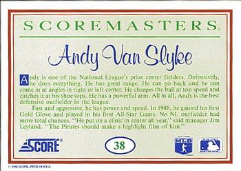 1989 Score Scoremasters #38 Andy Van Slyke Back