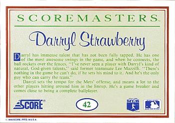 1989 Score Scoremasters #42 Darryl Strawberry Back