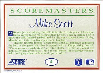 1989 Score Scoremasters #4 Mike Scott Back