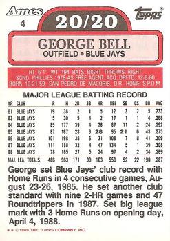 1989 Topps Ames 20/20 Club #4 George Bell Back