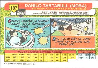 1989 Topps Big #107 Danny Tartabull Back