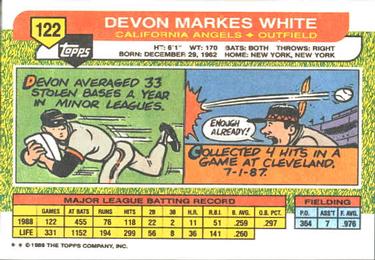 1989 Topps Big #122 Devon White Back
