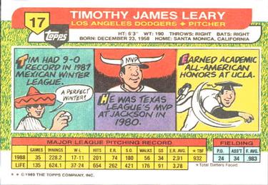 1989 Topps Big #17 Tim Leary Back