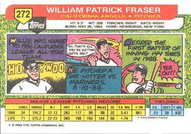 1989 Topps Big #272 Willie Fraser Back