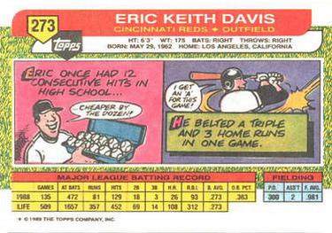 1989 Topps Big #273 Eric Davis Back