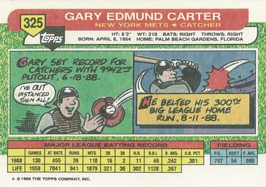 1989 Topps Big #325 Gary Carter Back