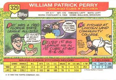 1989 Topps Big #329 Pat Perry Back
