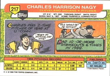 1989 Topps Big #217 Charles Nagy Back