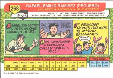 1989 Topps Big #268 Rafael Ramirez Back