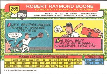 1989 Topps Big #269 Bob Boone Back