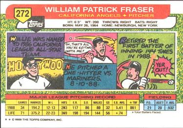 1989 Topps Big #272 Willie Fraser Back