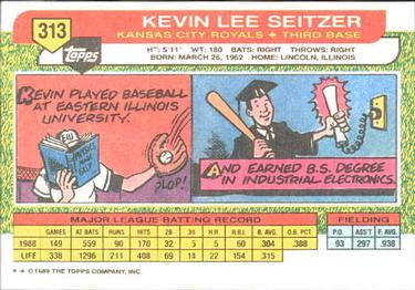 1989 Topps Big #313 Kevin Seitzer Back