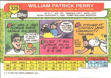 1989 Topps Big #329 Pat Perry Back
