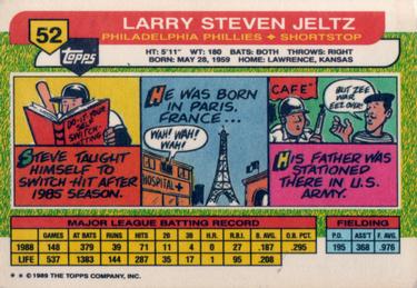 1989 Topps Big #52 Steve Jeltz Back