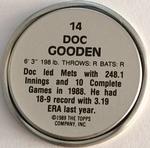 1989 Topps Coins #14 Doc Gooden Back