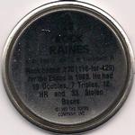 1989 Topps Coins #22 Rock Raines Back