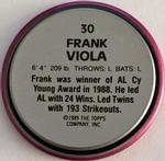 1989 Topps Coins #30 Frank Viola Back