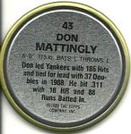 1989 Topps Coins #43 Don Mattingly Back