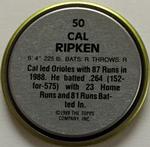 1989 Topps Coins #50 Cal Ripken Back