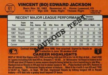1990 Donruss Aqueous Test #61 Bo Jackson Back