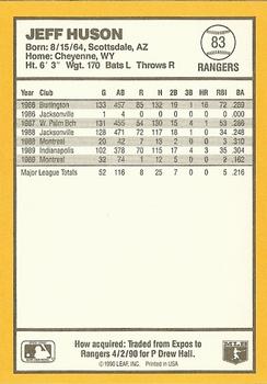 1990 Donruss Best of the AL #83 Jeff Huson Back