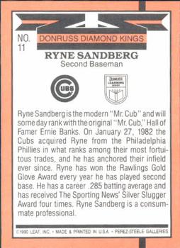 1990 Donruss Learning Series #11 Ryne Sandberg Back