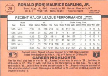 1990 Donruss Learning Series #29 Ron Darling Back