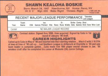 1990 Donruss Learning Series #31 Shawn Boskie Back