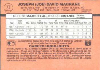 1990 Donruss Learning Series #34 Joe Magrane Back