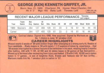 1990 Donruss Learning Series #8 Ken Griffey Jr. Back