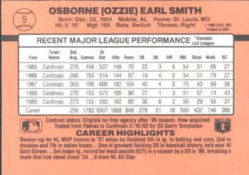 1990 Donruss Learning Series #9 Ozzie Smith Back